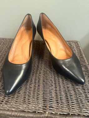 ANTONIO MELANI Black Pointed Leather Pumps